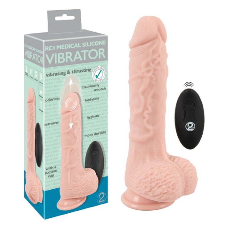 Medical silicone Rc - 8.25" Vibrator - flesh
