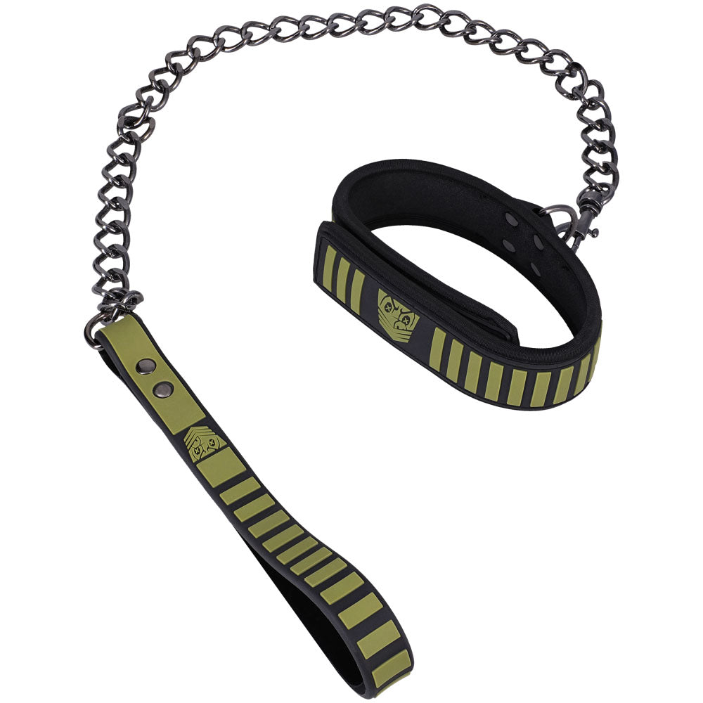 Fort Troff - Tactical Collar & Leash - Black/Green Restraint-1103-03-CD