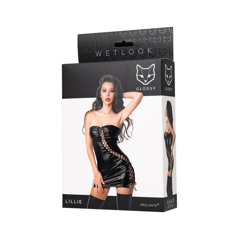 Glossy Lillie Dress-955040-BLK-M