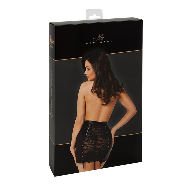 Corset Mini Skirt-F341-BLK-M
