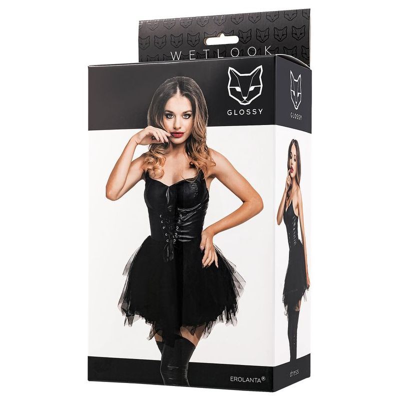 Glossy Elisia Noir Wetlook Dress-955061-XL