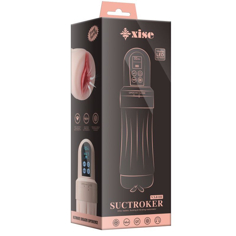 Suctroker Dual Density Vibrating Sucking Vaginal Masturbator V2-SQ-MA60122