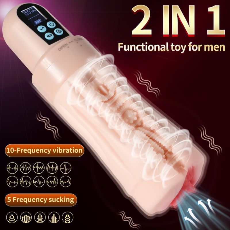 Suctroker Dual Density Vibrating Sucking Vaginal Masturbator V2-SQ-MA60122
