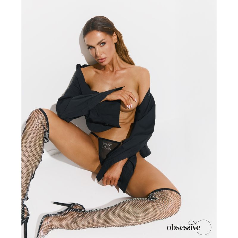 Want To Sin Thong-7691-BLK-S/M