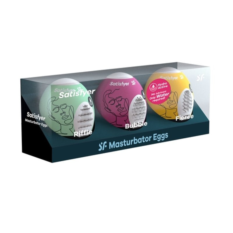 Satisfyer Masturbator Eggs (3 Piece) Riffle/Bubble/Fierce-4001807