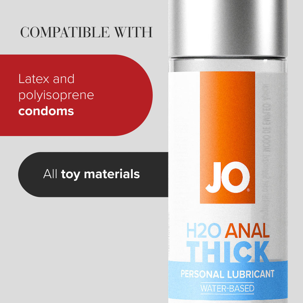 JO H2O Anal Thick Lube - 240 mL - Thick Water Based Anal Lubricant - 240 ml Bottle-40114