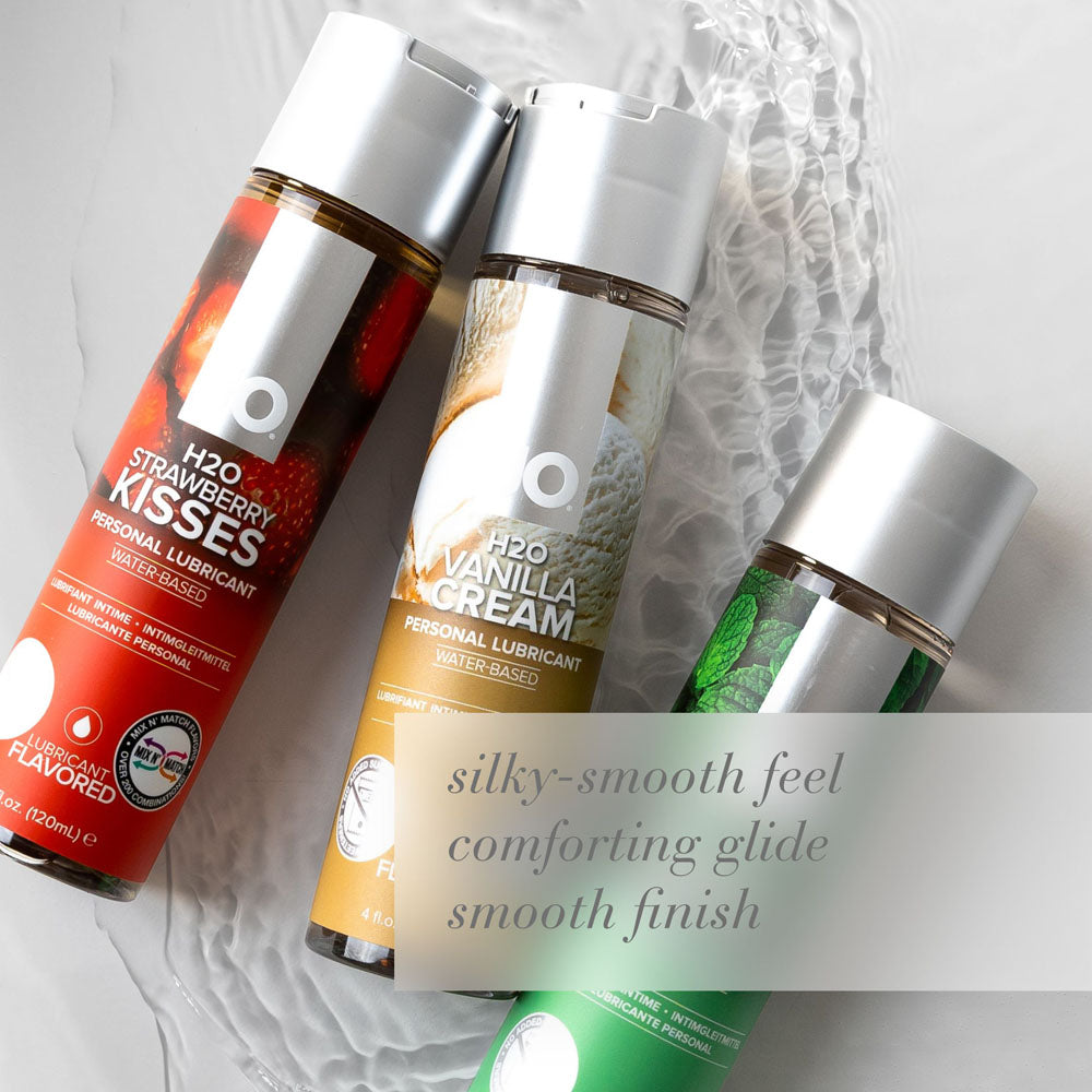 JO H2O Strawberry Kisses Lube - 120 mL - Strawberry Flavoured Water Based Lubricant - 120 ml Bottle-40118