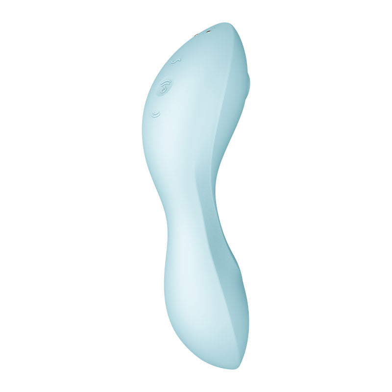 Satisfyer Curvy Trinity 5 - Blue USB Rechargeable Air Pulse Stimulator & Vibrator with App Control - 4036564