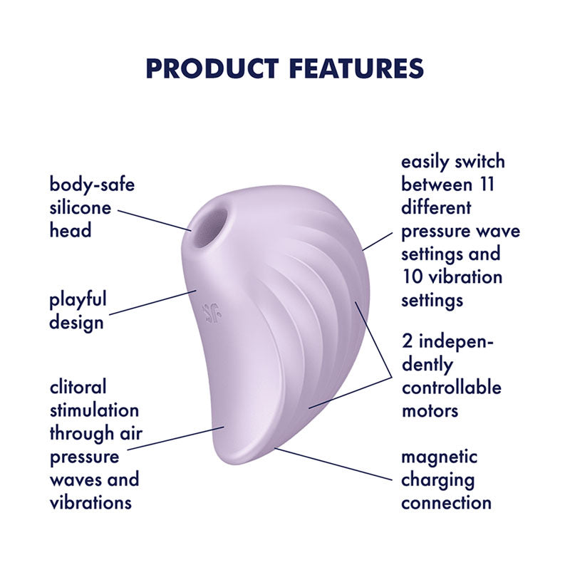 Satisfyer Pearl Diver - Violet - Violet USB Rechargeable Air Pulsation Stimulator - 4037240