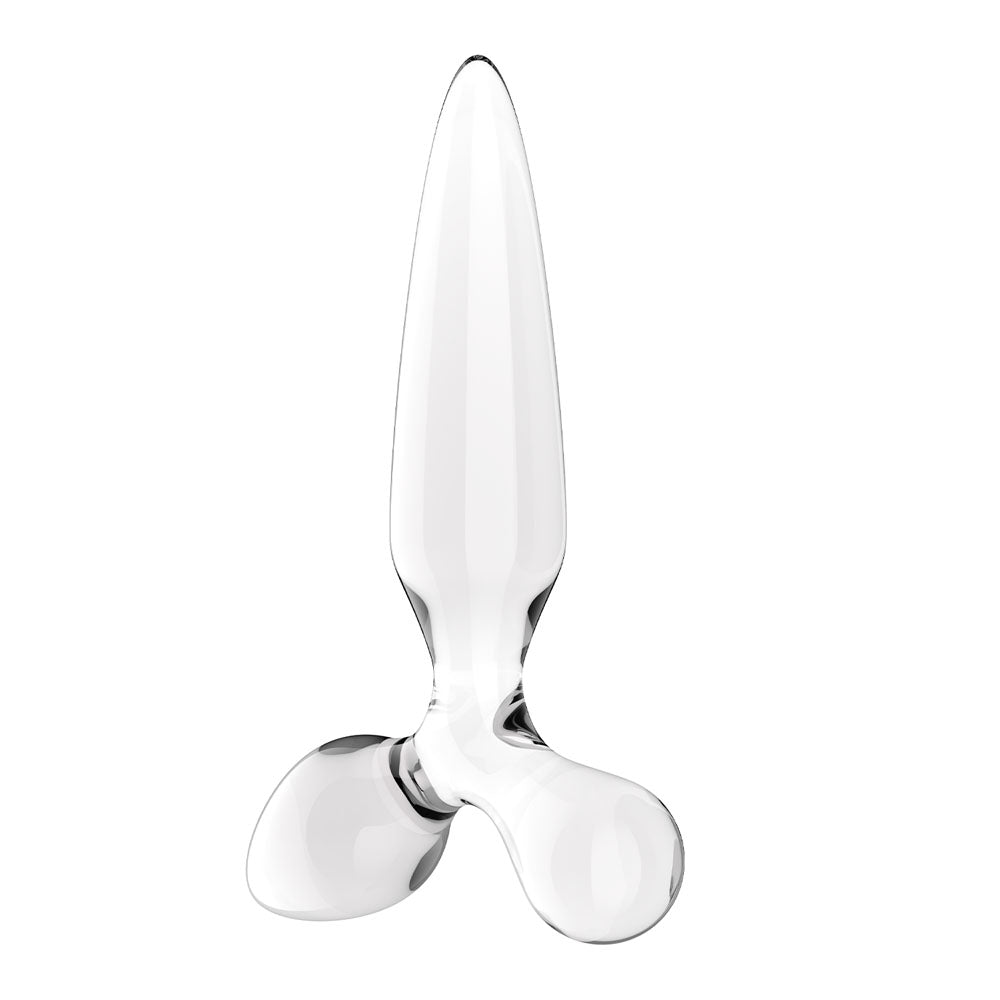 Satisfyer Triple Crystal 2 - Clear - Clear Glass 3-in-1 Butt Plug-4045696