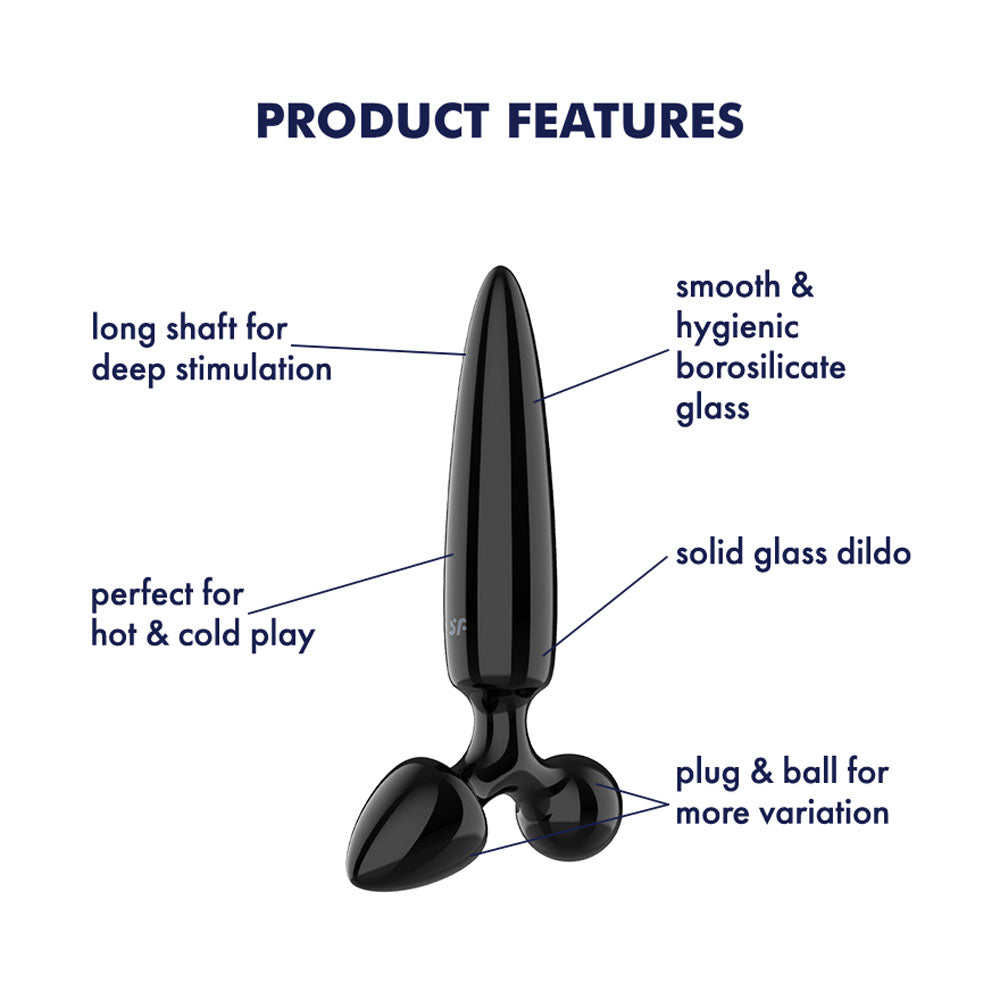 Satisfyer Triple Crystal 1 - Black - Black Glass 3-in-1 Butt Plug-4045948