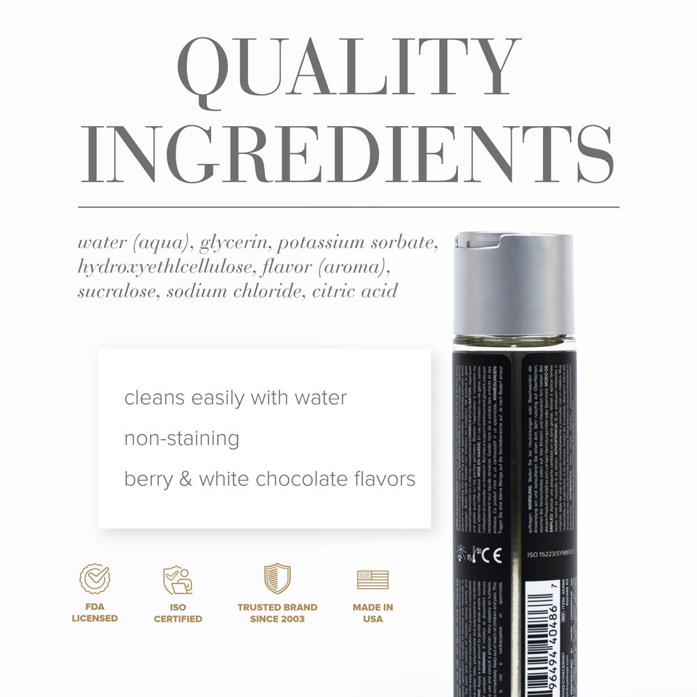 JO Gelato White Chocolate Raspberry Lube - 120 mL - White Chocolate Raspberry Flavoured Water Based Lubricant - 120 ml Bottle-40486