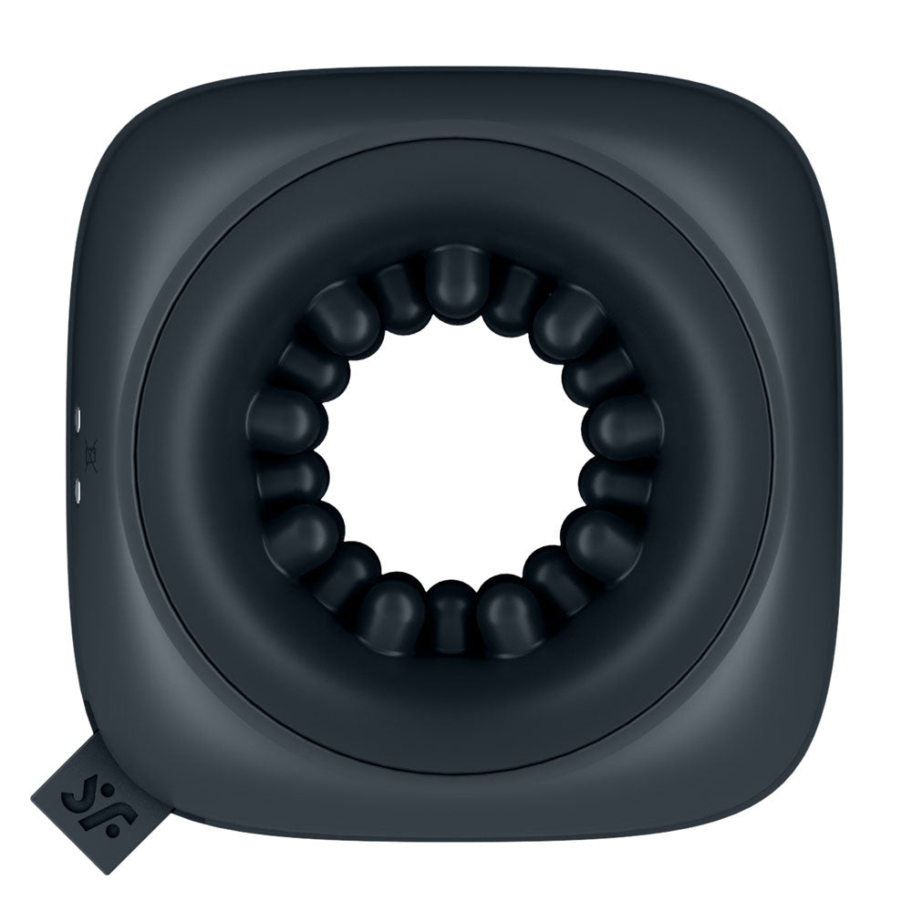 Satisfyer Ring Stroker - Black USB Rechargeable Vibrating Masturbator - 4064734