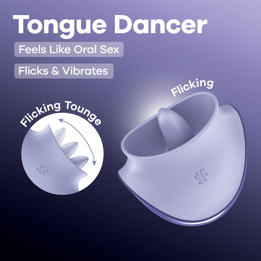 Satisfyer Tongue Dancer - Purple USB Rechargeable Flicking Stimulator - 4080550