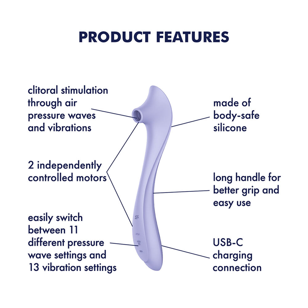 Satisfyer Easy Lover - Purple USB-C Rechargeable Air Pulse Clitoral Stimulator - 4082073