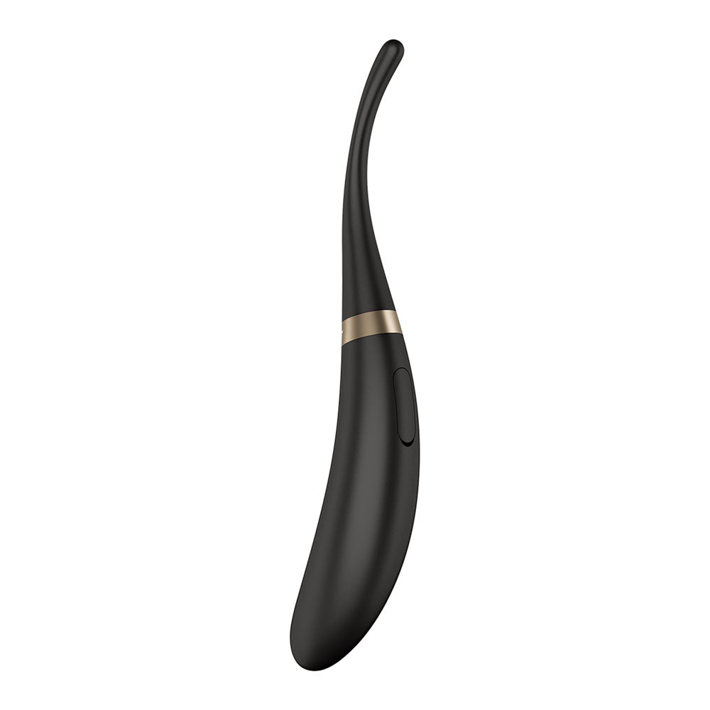 Satisfyer Tip Tease - Black - Black USB Rechargeable Vibrator with Twirling Tip-4082363