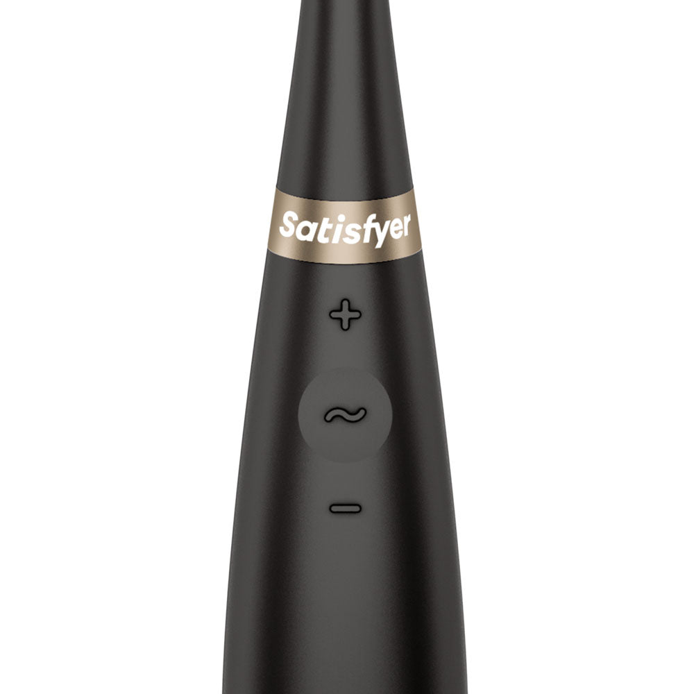 Satisfyer Tip Tease - Black - Black USB Rechargeable Vibrator with Twirling Tip-4082363