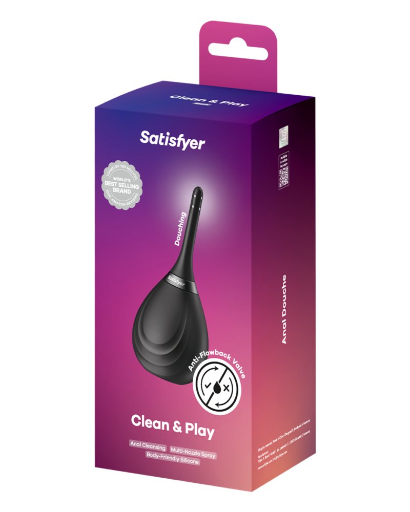 Satisfyer Clean & Play Intimate Shower - Black-4083926