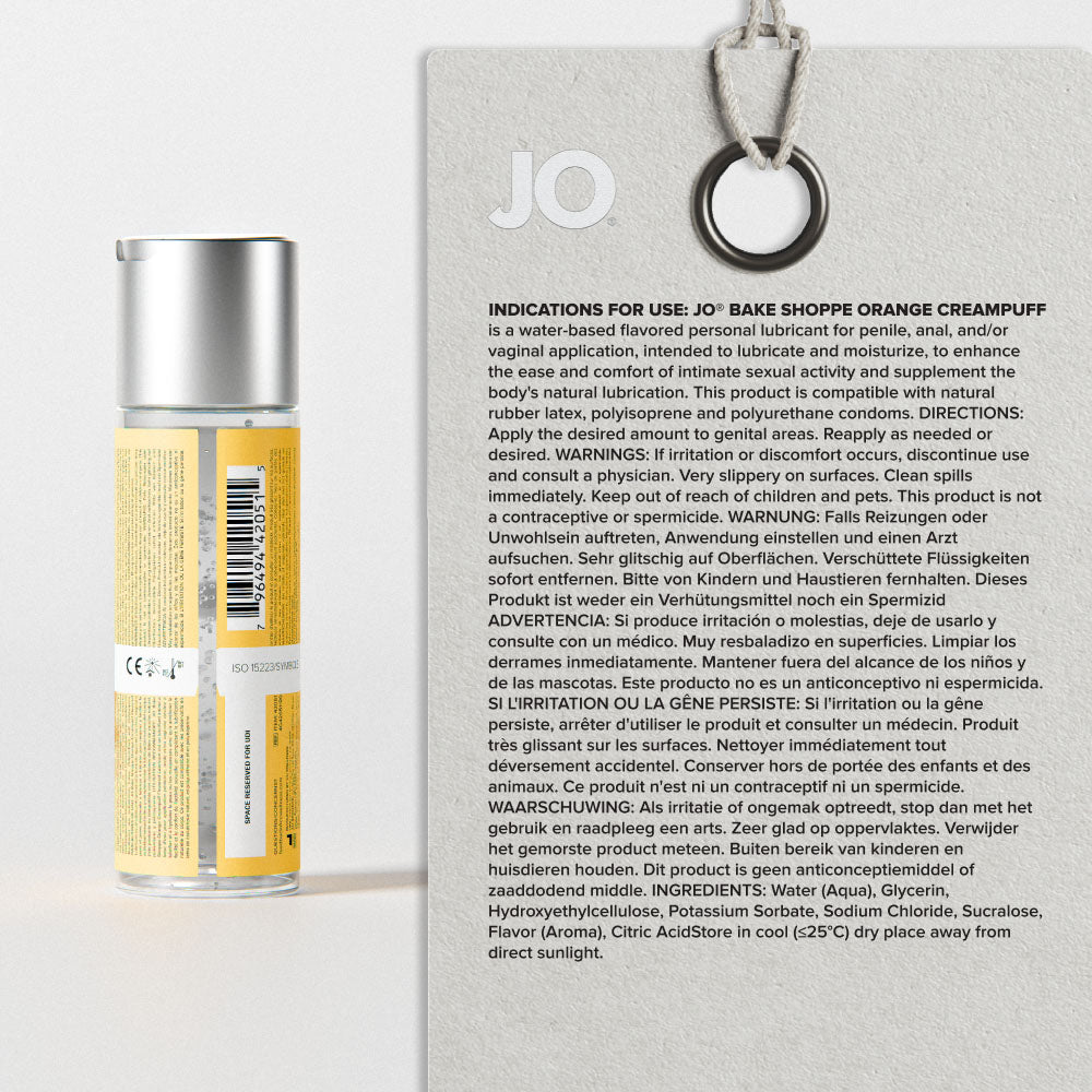 JO Bake Shoppe - Orange Creampuff - Orange Creampuff Flavoured Water Based Lubricant - 60 ml Bo