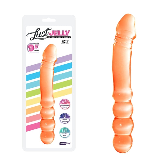 LUST JELLY PVC 9.5 DOUBLE DONG - ORANGE-631788