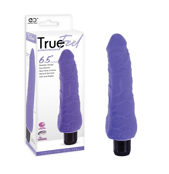 TRUE FEEL 6.5 REALISTIC TPR VIBRATOR PURPLE