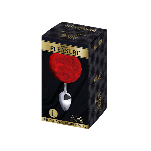 Alive Metal Fluffy Plug Red - L