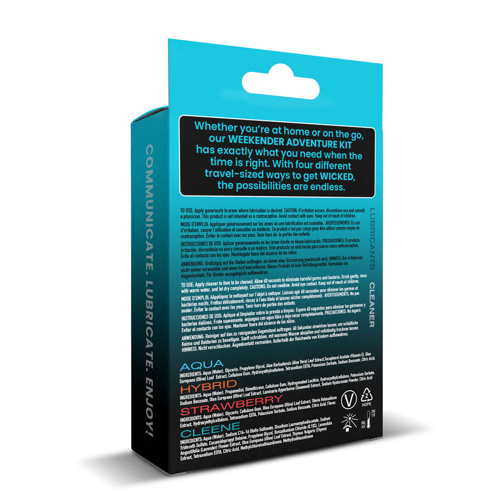 Wicked WEEKENDER ADVENTURE KIT - Mixed Lubricants & Cleaner 30 ml Bottles - 4 Pack - 99350