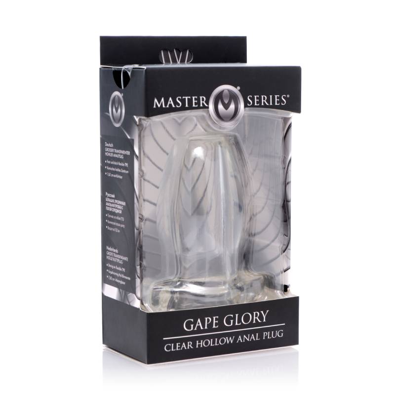 Master Series Gape Glory - Clear Large Hollow Anal Plug - AF816-LARGE