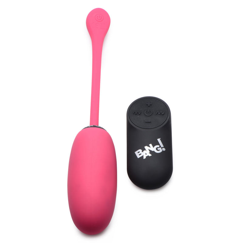 Bang! 28X Plush Egg & Remote - Pink - Pink USB Rechargeable Egg with Wireless Remote-AG590-PINK