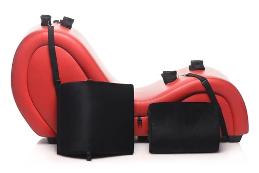 Master Series Kinky Couch Sex Chaise Lounge with Love Pillows - Red-AG830-Red