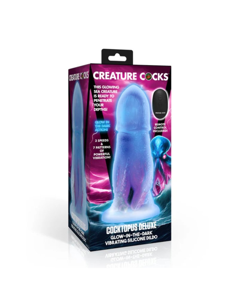 Creature Cocks Cocktopus Deluxe Glow-in-the-Dark Vibrating Silicone Dildo-AH503