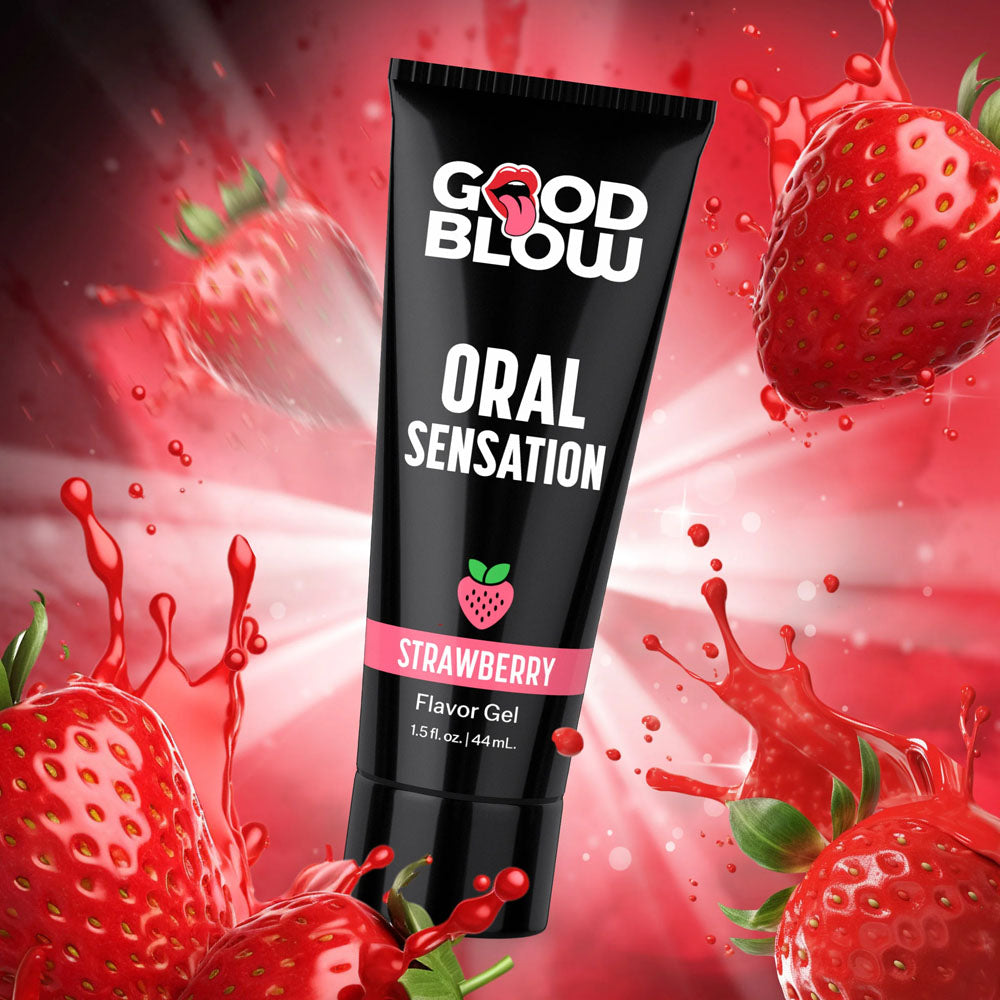 Good Blow Oral Sensation Gel - Strawberry - Strawberry Flavoured Oral Sex Gel - 44 ml Tube - AH590-STRAW