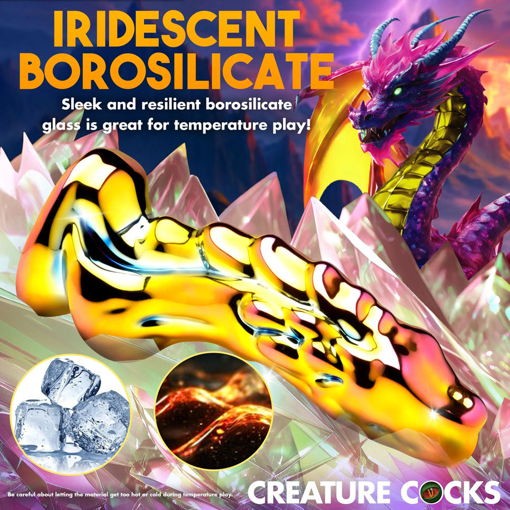 Creature Cocks Dragon Glass - Coloured 15.7 cm Glass Fantasy Dildo-AH628