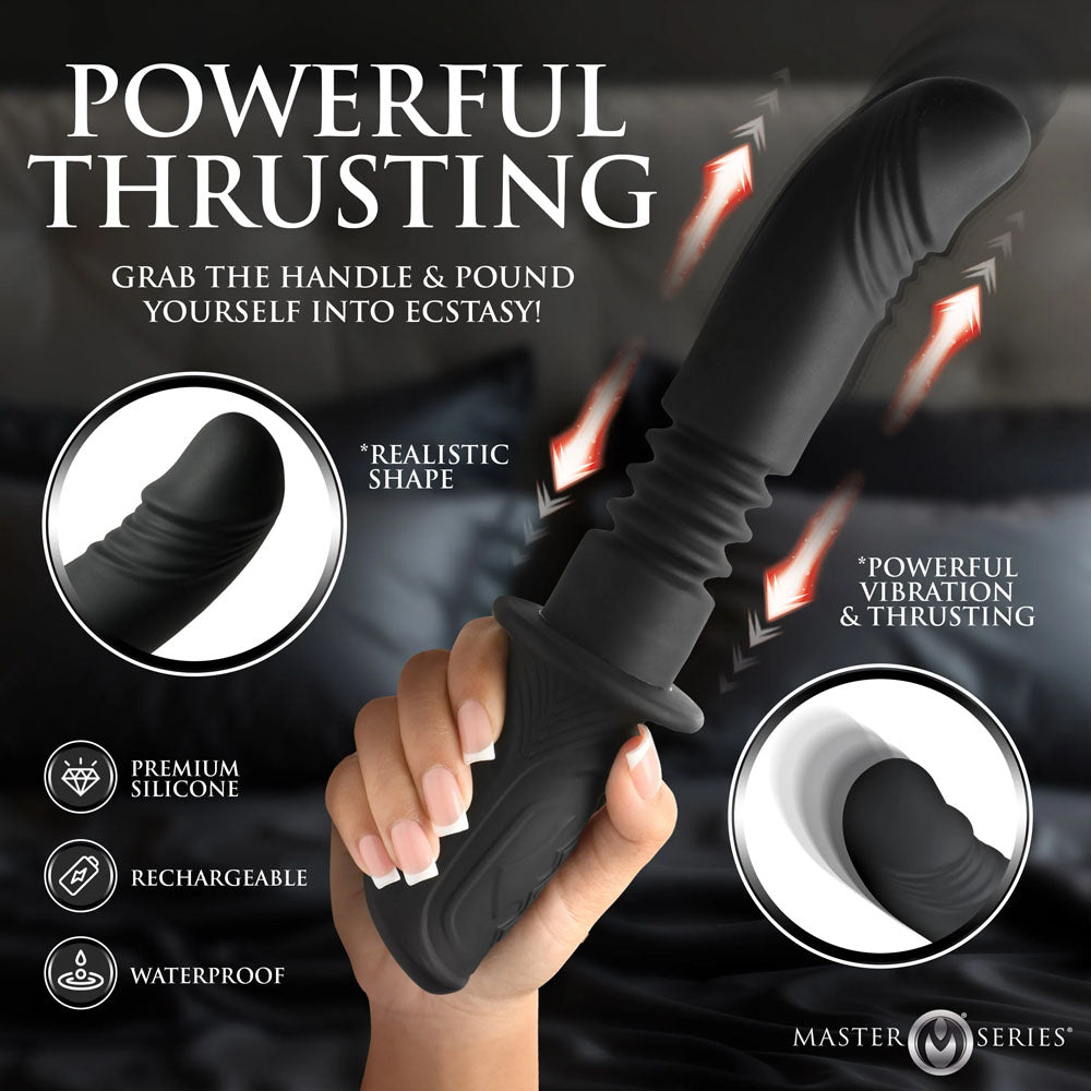 Master Series Power Thrust - Black 26.4 cm USB Rechargeable Thrusting Vibrator-AH661