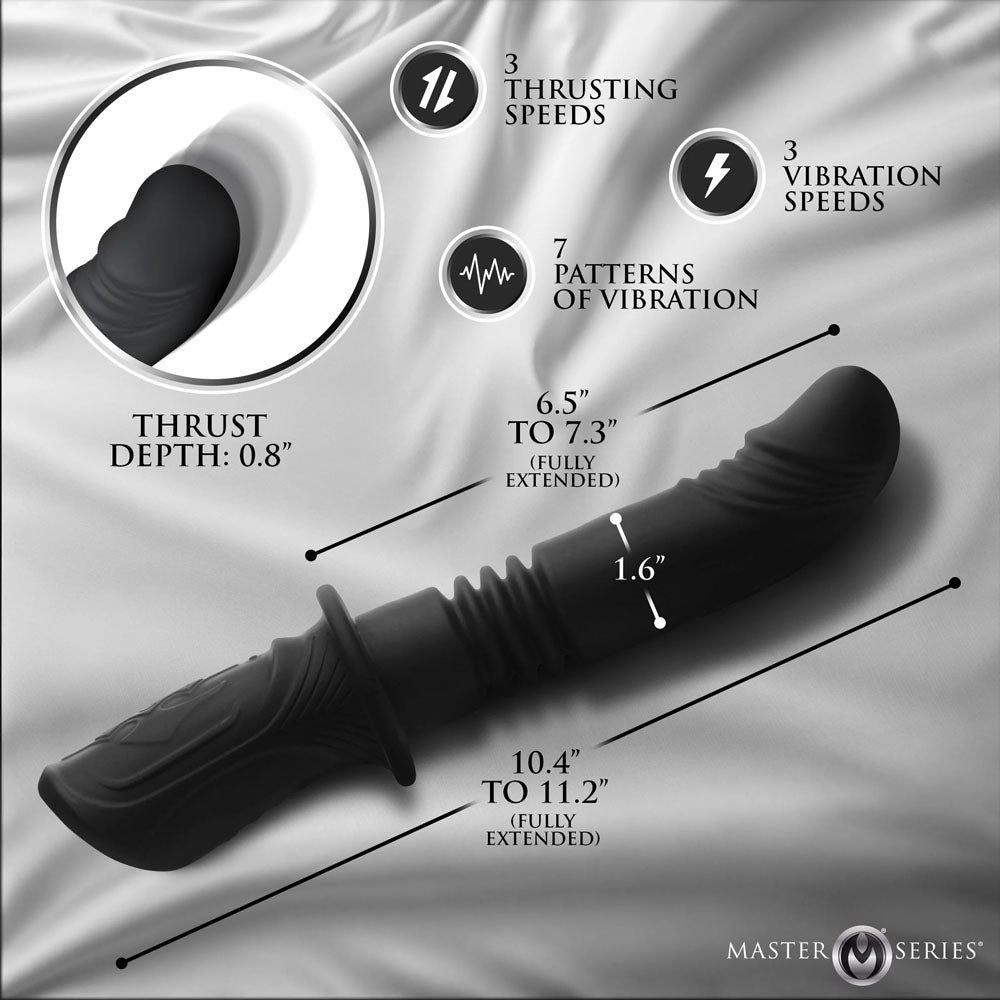 Master Series Power Thrust - Black 26.4 cm USB Rechargeable Thrusting Vibrator-AH661