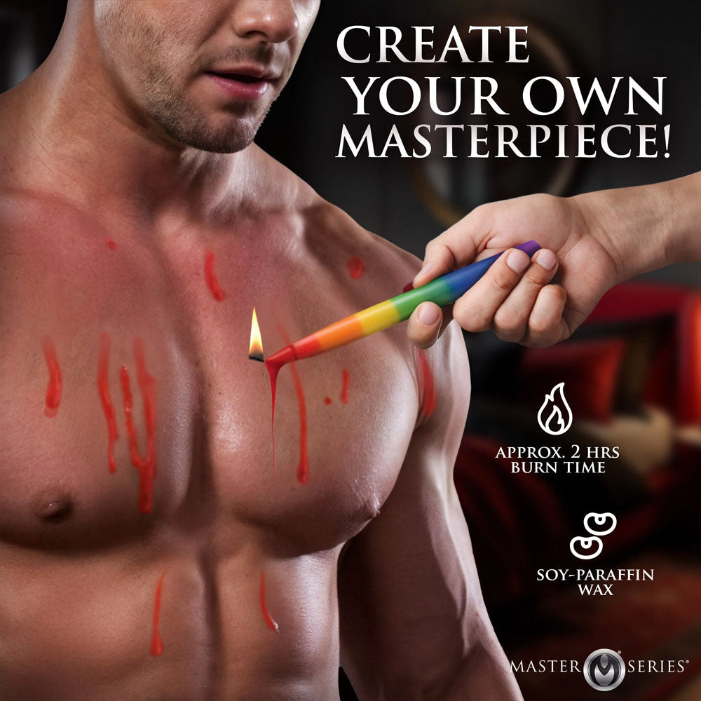 Master Series Pride Candles - Rainbow Drip Candles - Set of 3-AH696