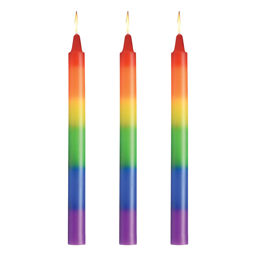Master Series Pride Candles - Rainbow Drip Candles - Set of 3-AH696