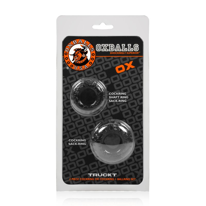 OXBALLS TRUCKT 2-pack stretchy cockring BLACK-AJ-1049-BLK