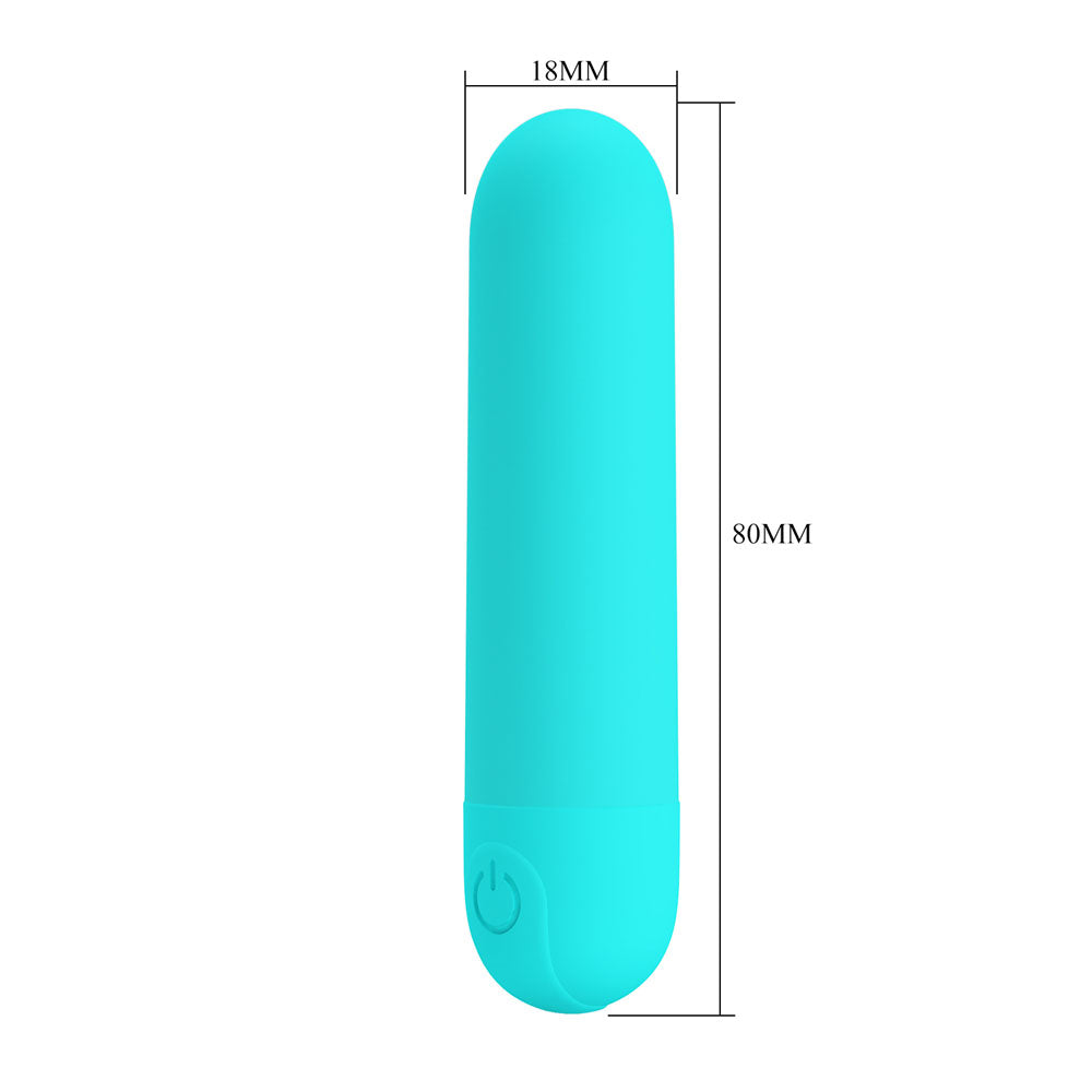 Party Up HARRY Mini Bullet - Teal - Teal 8 cm USB Rechargeable Bullet-BI-300085-1-PU