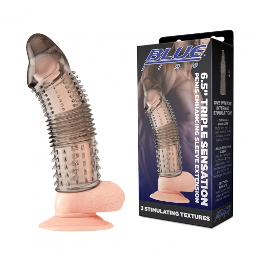 Blue Line 6.5" Triple Sensation Penis Enhancing Sleeve Extension