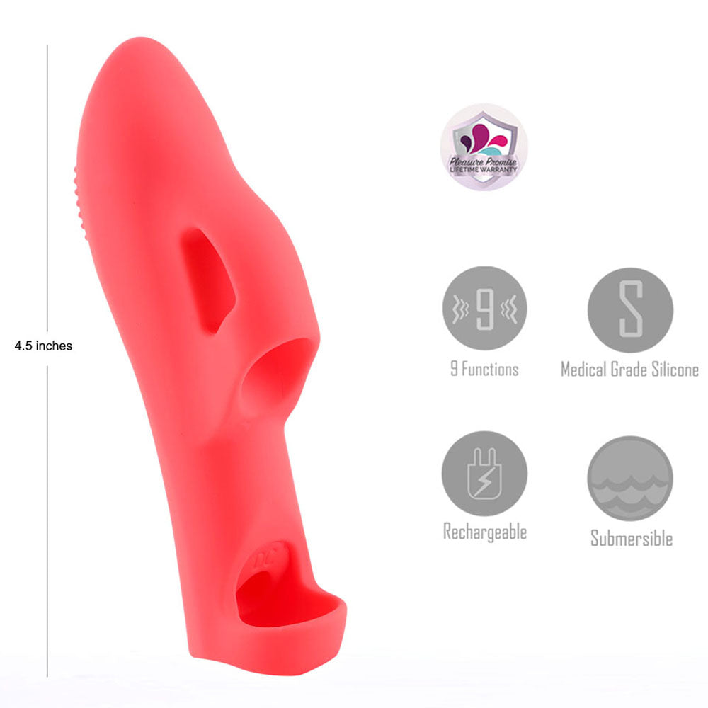 Maia LANA - Red - Red USB Rechargeable Finger Stimulator - BO-25-09-RED