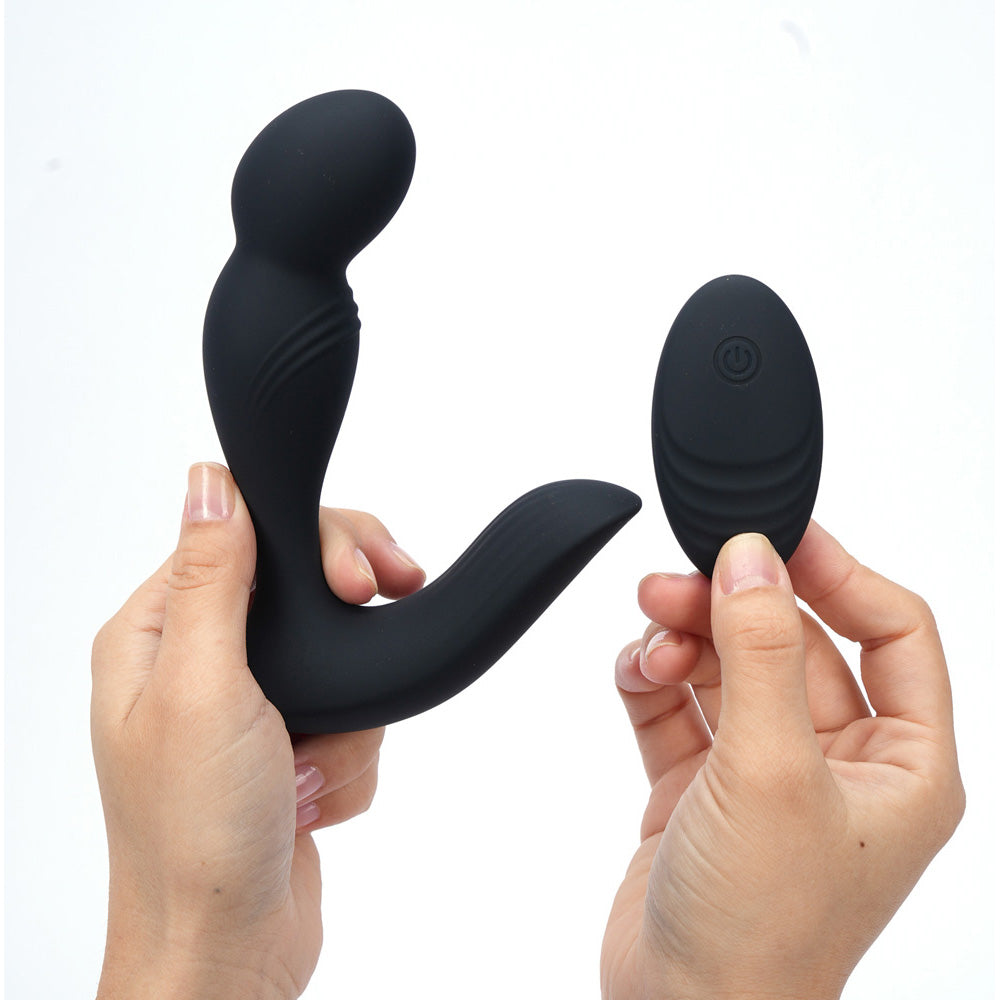 Maia COLTON - Black - Black USB Rechargeable Vibrating Prostate Massager with Wireless Remote - BO-25-24