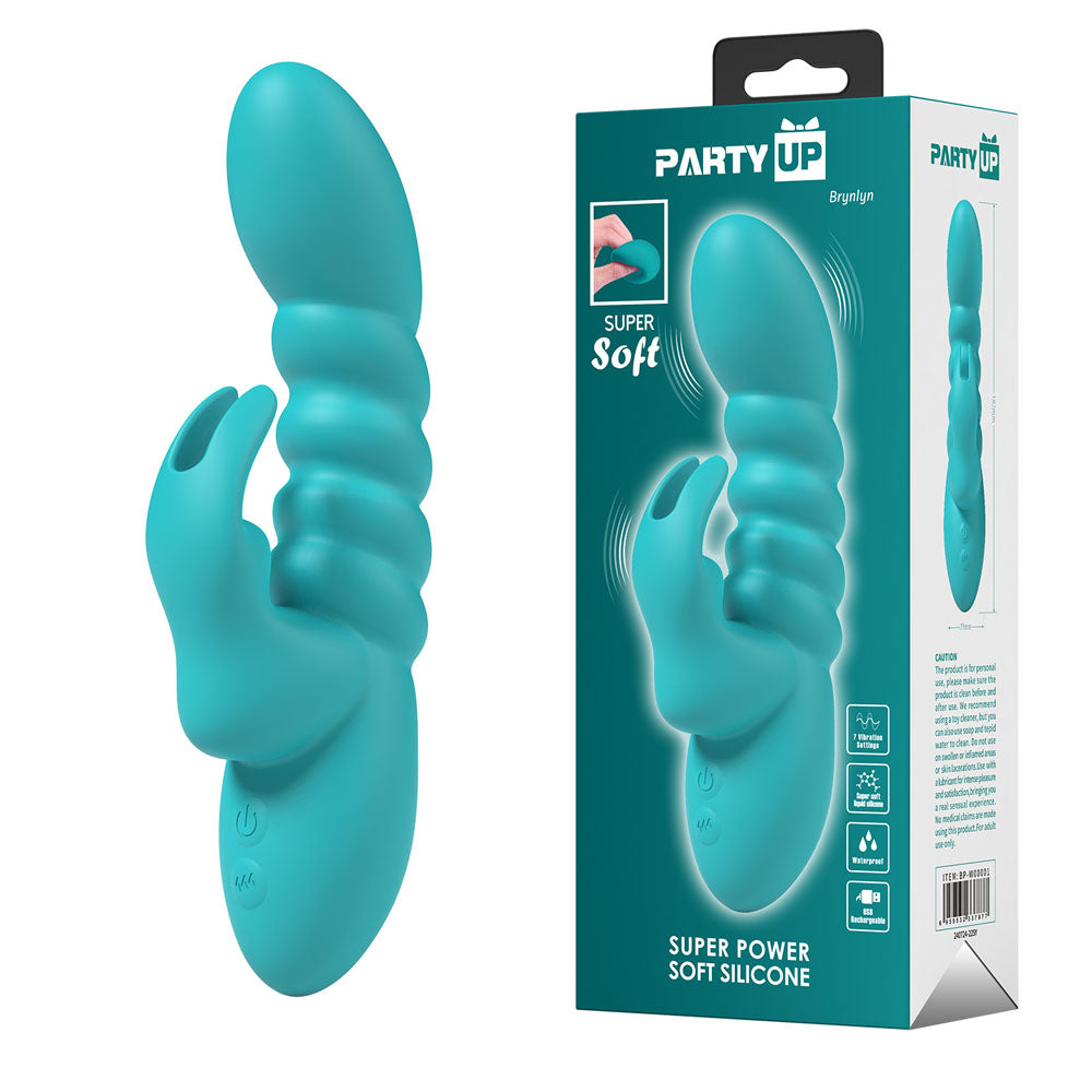 Party Up BRYNLYN - Teal - Teal 18.2 cm USB Rechargeable Rabbit Vibrator-BP-W00001-1