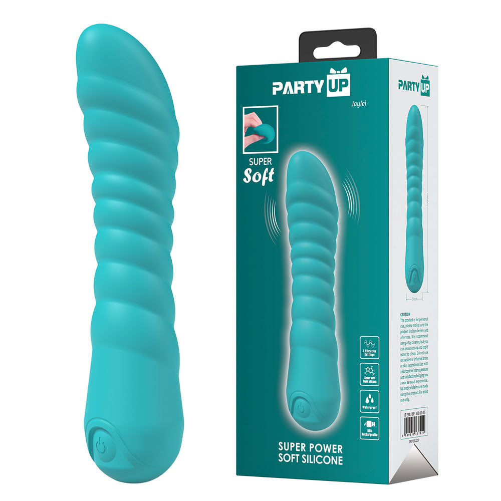 Party Up JAYLEI - Teal - Teal 14.6 cm USB Rechargeable Vibrator-BP-W00005-1