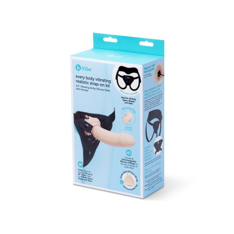 b-Vibe Everybody Vibrating Realistic Strap-On Kit-BV-117