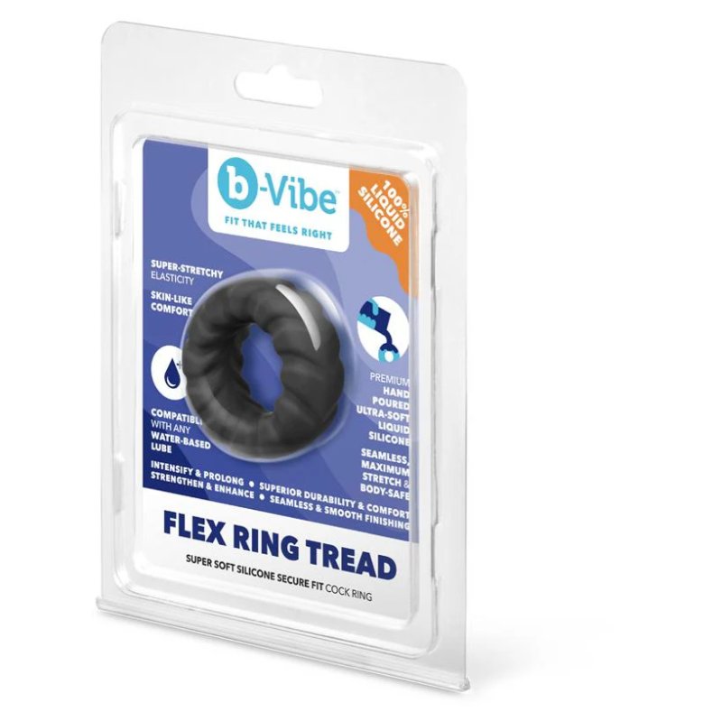 b-Vibe Flex Ring Tread - Silicone Cock Ring-BV-142