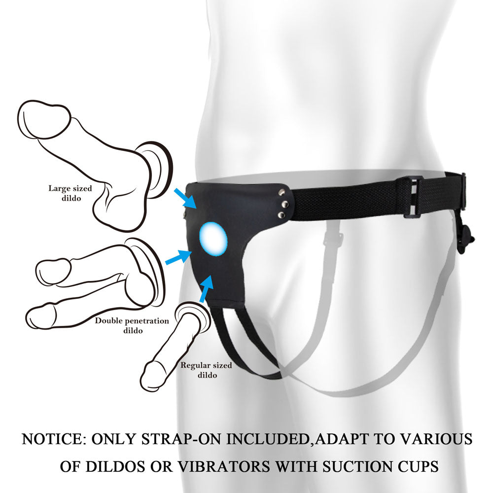 Party Up NICK Strap-On Harness - Black Adjustable Strap-On Harness (No Probe Included)-BW-022097-PU
