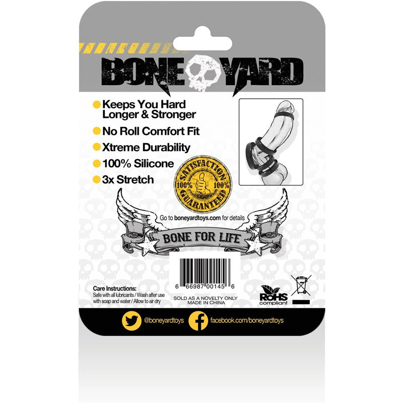 Boneyard Silicone Ring 45mm - Black 45 mm Cock Ring - BY0145