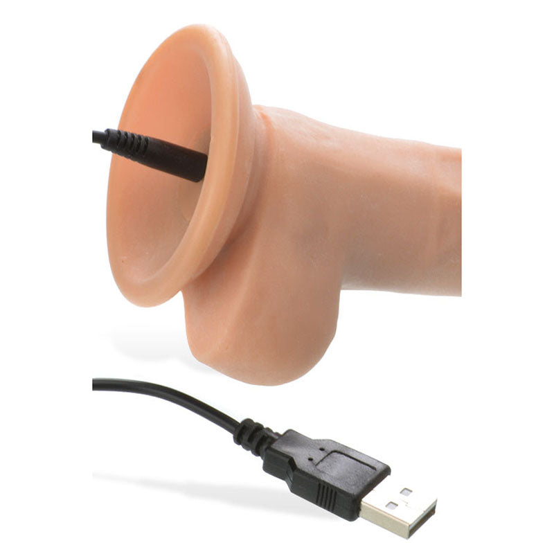 Adam & Eve Adams True Feel Rechargeable Dildo - Flesh 17.8 cm (7) USB Rechargeable Vibrating Dong - C206 1000