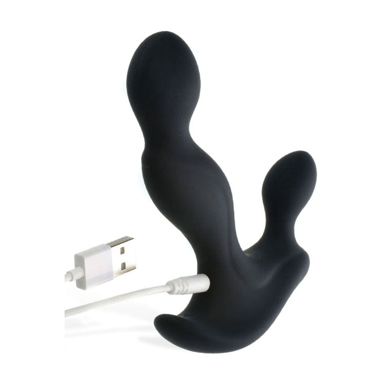 Adam & Eve Adams Vibrating Triple Probe - Black USB Rechargeable Prostate Massager